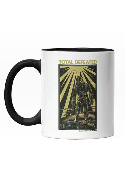 StoryGift Romania Cana Cu Imagine Stil Benzi Desenate CU Soldat Cu Armura Metal auriu Pe alta Plan, Cu Maner Negru
