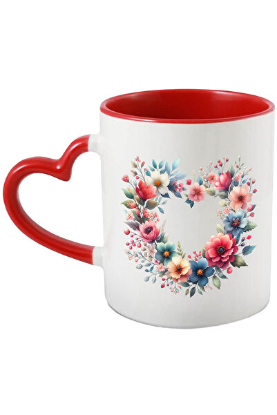 StoryGift Romania Cana cu o coroana facuta din flori in forma de inima, ilust...