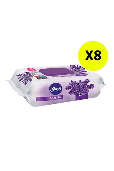 Sleepy Lavender wet wipes, 120 pieces, x8
