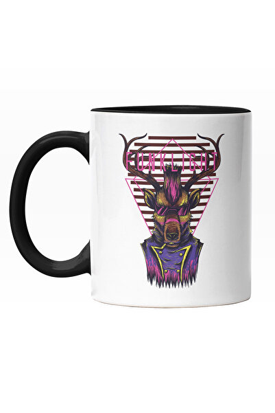 StoryGift Romania Cana Cu Portret Cerb Cu Ochelarii De Soare Si Costum Elegan...