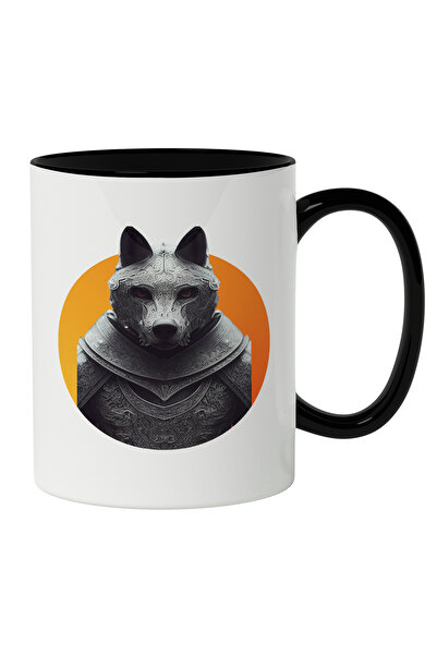 StoryGift Romania Cana Cu Lup Caine In Armura De argint, Razboinic Salbatic, ...