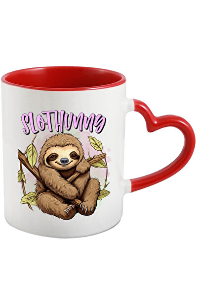 StoryGift Romania Cana cu animalul sloth/lenes cu mesajul "Slothunng", ramuri...