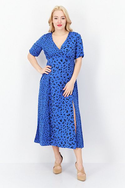 French Connection Women Floral Print Midi Dress, Blue