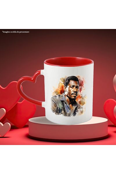 StoryGift Romania Mug With Idris Elba, Actor, Celebrity, Film, Hollywood, Multicolor 330 ml, Wax, With
