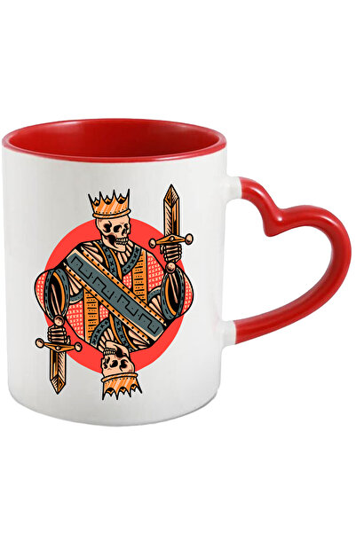 StoryGift Romania Cana Cu Schelet, Rege, Sabie, Coroana, Carte De Joc, Multic...