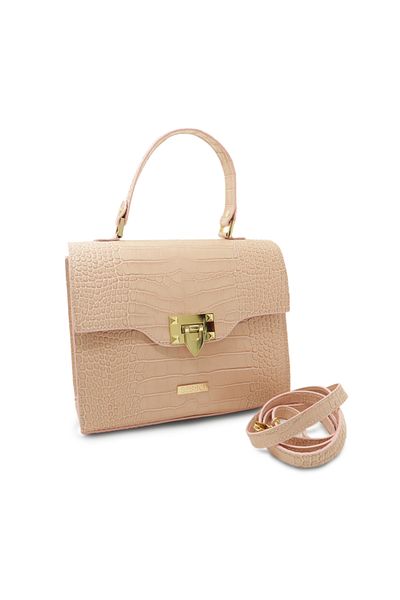 BESSO Bellissima Grazia genuine leather handbag Pale Pink