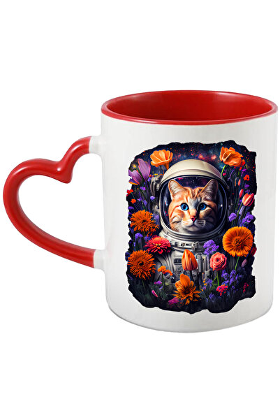StoryGift Romania Cana Cu Pisica, Astronaut, Camp, Flori, Lalele, Spatiu, Mul...