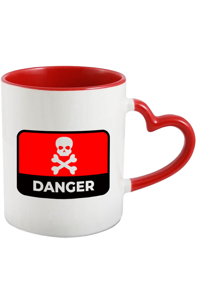 StoryGift Romania Cana Cu Mesaj In Engleza Danger, Oase, Craniu, Pericol, Mul...