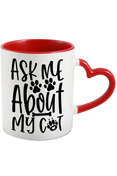 StoryGift Romania Cana cu textul "Ask me about my cat" - intreaba-ma despre p...