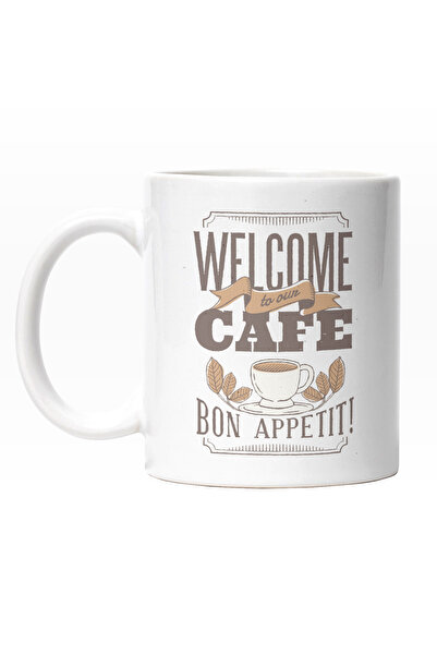 StoryGift Romania Cana Cu Mesaj In Engleza Welcome To Our Café Bon Appetit!, ...