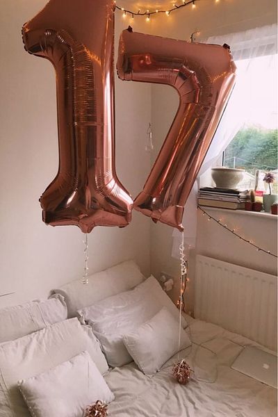 BeySüS Rosegold 17 Number Foil Balloon 80 cm