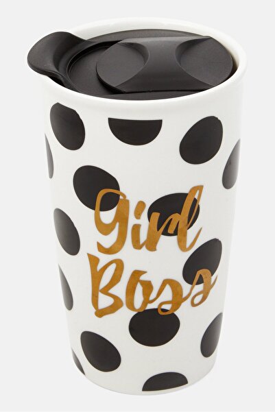 Creative Tops Girl Boss Double Walled Travel Mug 380 ml, White