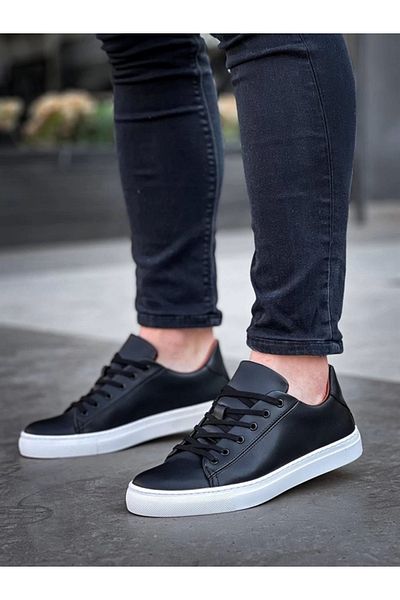 Store Kb-122 Kuback Black Leather High Sole Lace-Up Casual Men's Shoes