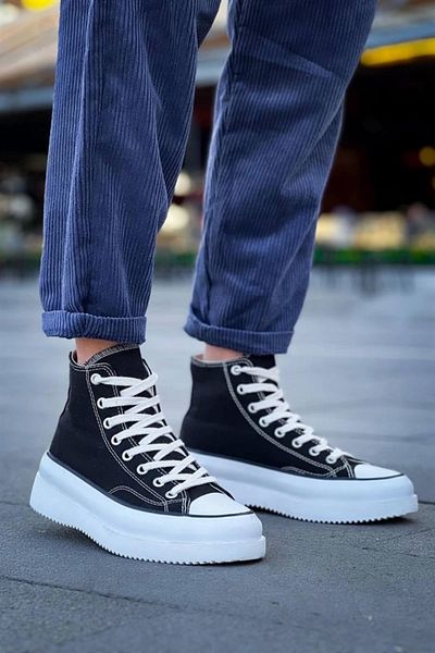 BOA Kb-Cx-3 Kuback Long Black Linen White High Sole Sports Shoes