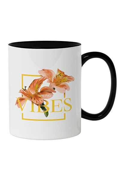 StoryGift Romania Cana Cu Flori Tropicale Roz Portocaliu, Text In Engleza Spr...