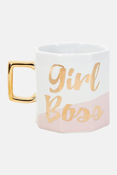 Ava & Viv Tops Girl Boss Octagonal Mug 450 ml, White