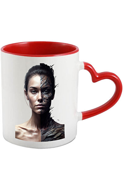 StoryGift Romania Cana cu Portret Femeie Normala si Femeie Robot, Viitor Dist...