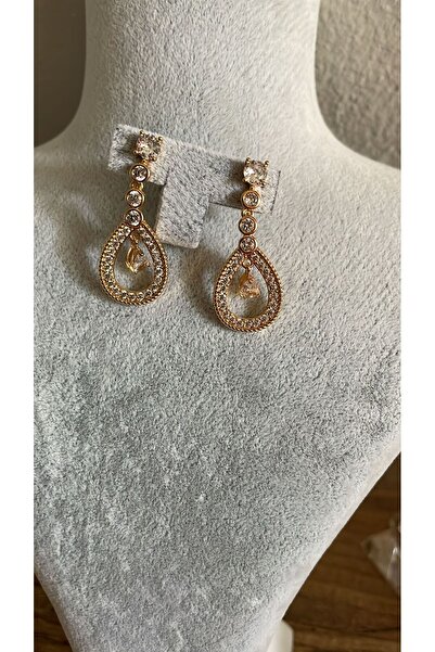 stainles steel KADIN ZİRKON TAŞLI DAMLA MODEL ÇELİK KÜPE