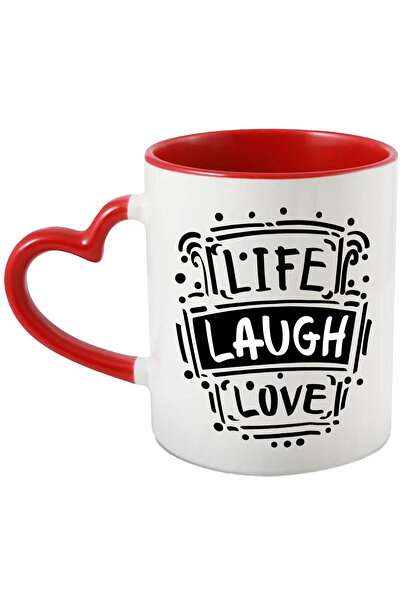 StoryGift Romania Cana Cu Mesaj In Engleza Life Laugh Love, Traieste, Rade, I...