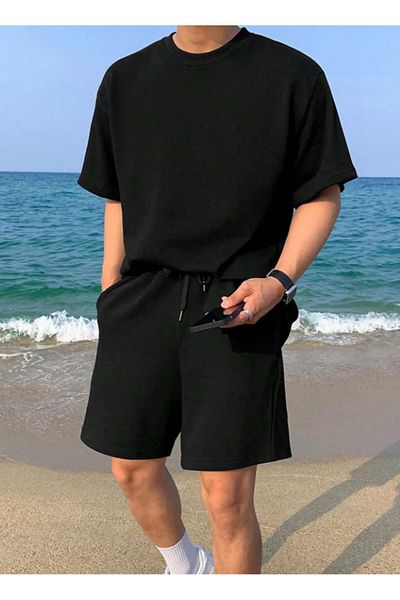 FUNSTYLE Ανδρικό καλοκαιρινό άνετο μαύρο σορτς