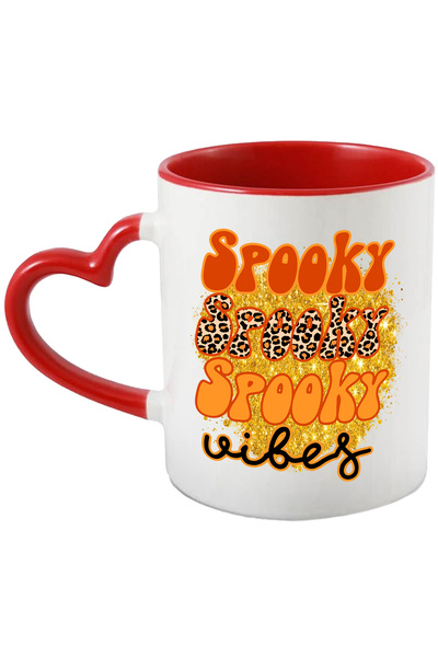 StoryGift Romania Cana cu mesajul "Spooky, spooky, spooky vibes", toamna, ilu...