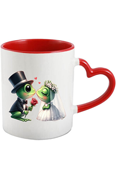 StoryGift Romania Cana cu 2 broaste la nunta | ilustratie | inimioare | rochi...