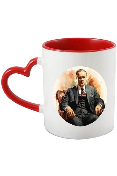 StoryGift Romania Cana Cu The Godfather, Personaj Fictiv, Don Vito Corleone, Multicolor 330 ml, Ce, Cu Maner Inim