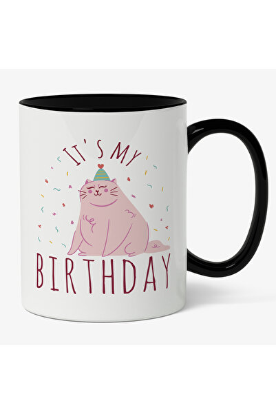 StoryGift Romania Cana Cu Pisica Grasa Roz Fericita Cu Mustati, Coif De Petre...