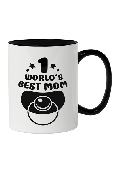 StoryGift Romania Mug With Black Text In English 1 World's Best Mom, Baby Pac...