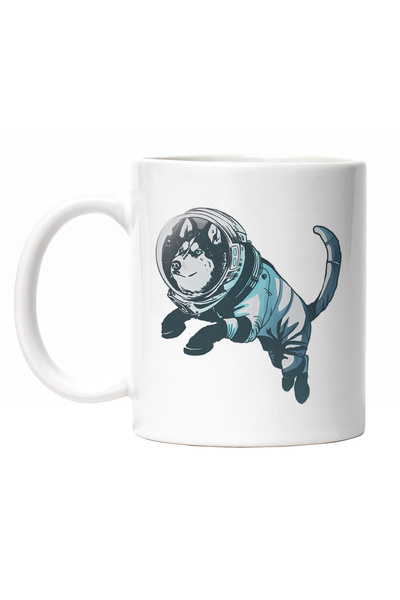 StoryGift Romania Cana Cu Caine Husky IN Costum De astronaut, Galaxie Infinit...