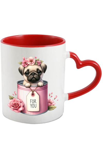 StoryGift Romania Cana cu un catel Pug care iese dintr-o conserva | ilustrati...