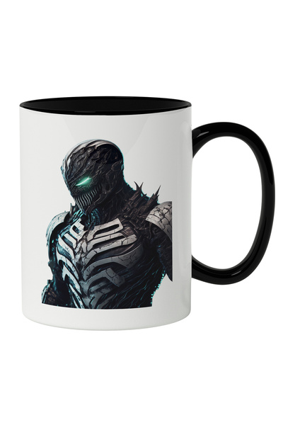 StoryGift Romania Cana Cu Portret Personal Stil SpiderMan Venom, Armura Din Fier, Ochii Stralucito, Cu Maner Negru