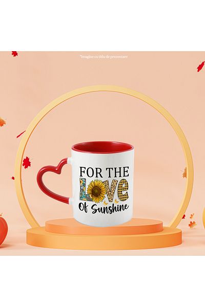 StoryGift Romania Mug with the message "For the love of sunshine", illustration, motivational, flower, With,STG.