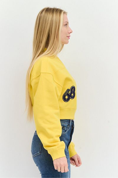 Esprit Women Varsity Patch Cropped Sweatshirts, Yellow