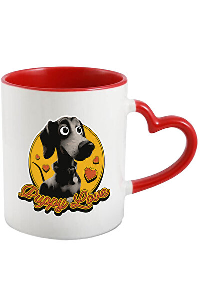 StoryGift Romania Cana Cu Mesaj In Engleza Puppy Love, Catel, Retro, Inimi, C...