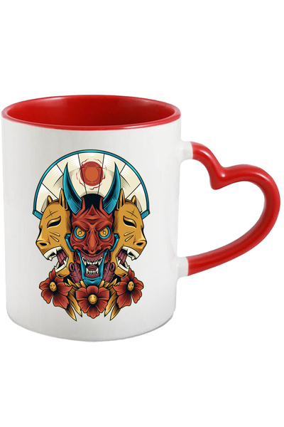 StoryGift Romania Cana Cu Masti, Japonez, Evantai, Oni, Demon, Animal, Multic...