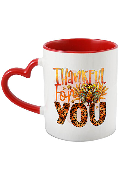 StoryGift Romania Cana cu mesajul "Thankful for you", toamna, ilustratie, apr...