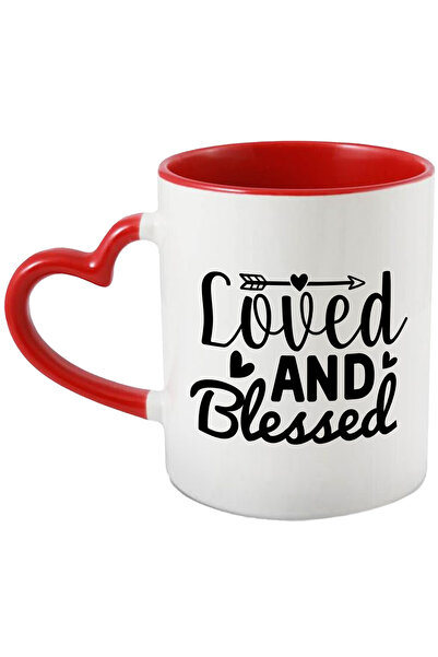 StoryGift Romania Cana cu inimioare si mesajul "Loved and blessed" - iubita s...