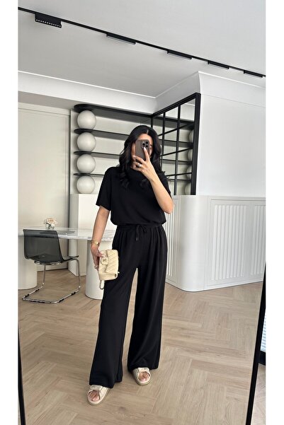 OKULCUBABA طقم رياضي نسائي قصير الأكمام مشروط عالي الخصر