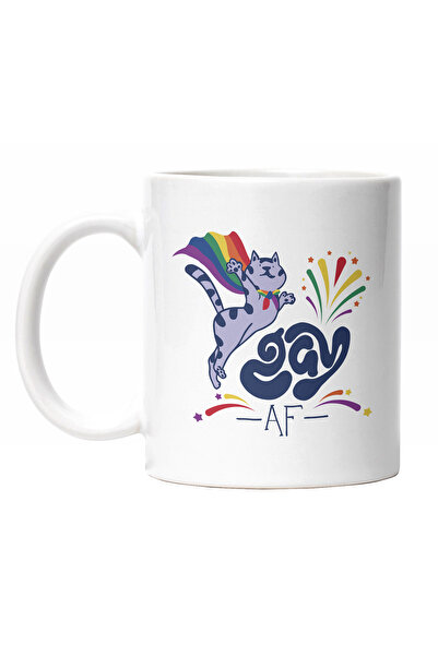 StoryGift Romania Cana Cu Pisica Zburatoare Cu Pelerina Cu Emblema Gay Pride,...