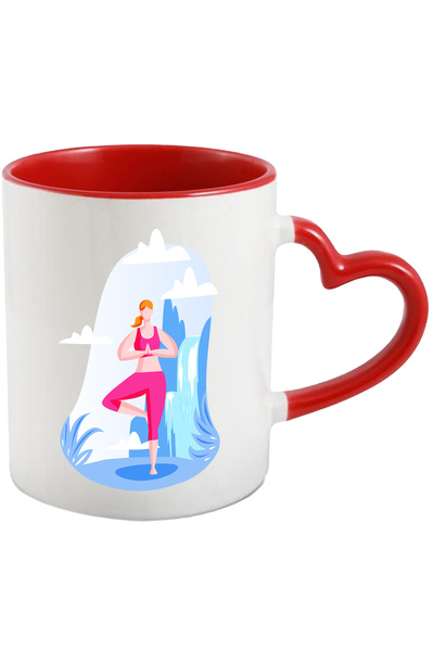 StoryGift Romania Cana Cu Yoga, Cascada, Natura, Sport, Multicolor 330 ml, Ce...