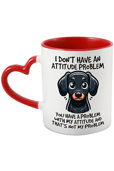StoryGift Romania Cana cu catelus negru cu mesajul "I don't have an attitude ...