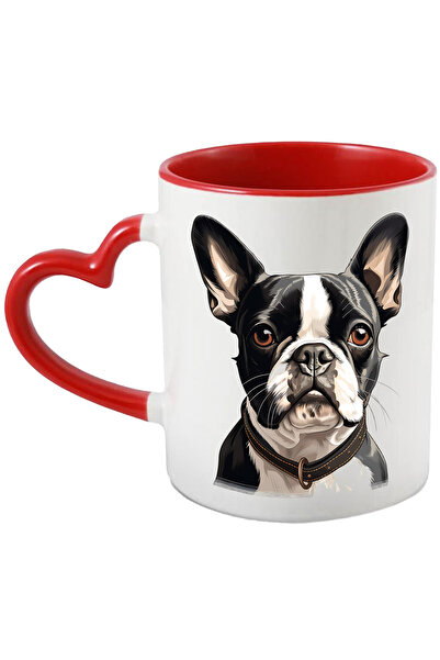 StoryGift Romania Cana cu un catel serios, ilustratie, profil, zgarda, negru ...