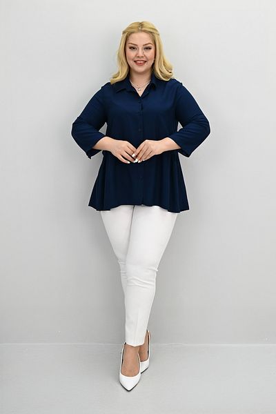 Koza Butik Women's Large Size Ruffle Detailed Shirt 1720-25-1