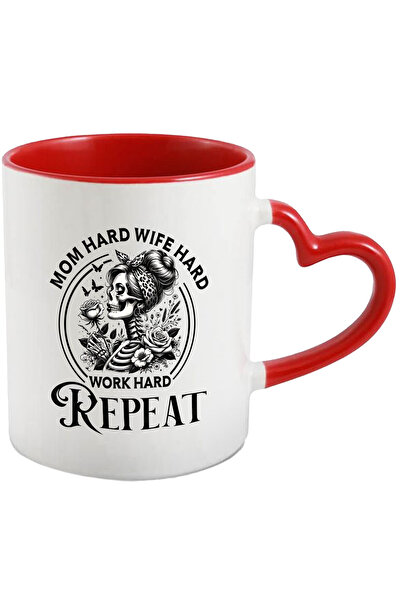 StoryGift Romania Cana cu un schelet de femeie cu mesajul "Mom Hard, Wife Har...