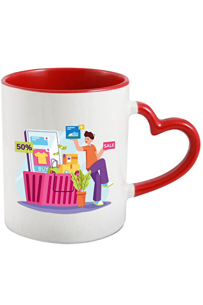 StoryGift Romania Cana Cu E-commerce, Magazin, Telefon, Reduceri, Cutii, Punga, Cos De Cumparaturi, Cu Maner Inim