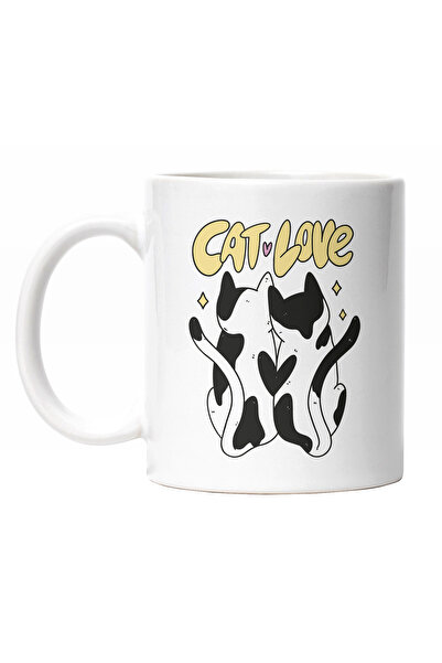 StoryGift Romania Cana Cu Doua pisici Stand Cu spatele Iubindu-se, Mesaj In E...