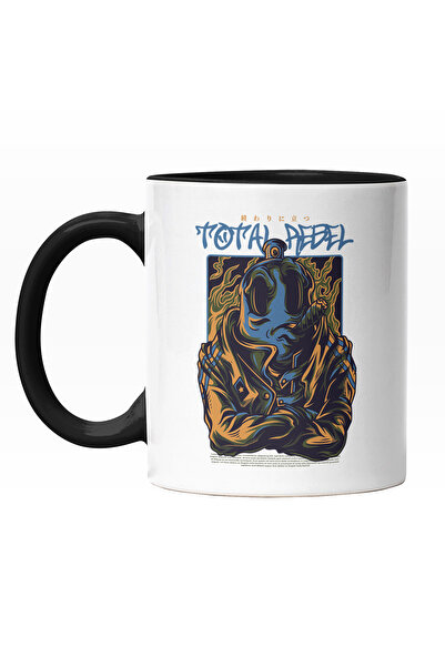 StoryGift Romania Cana Cu Text albastru In Engleza Total Rebel, Chip Bizara C...