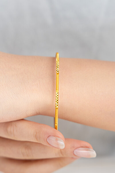 Black Sea Port 925 Ayar Gümüş Üzeri 22 Ayar Altın Kaplama Karışık Desenli Ajd...