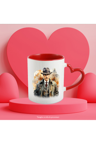 StoryGift Romania Cana Cu Sherlock Holmes, Personaj, Detectiv, Serial, Multicolor 330 Ml, Ceramica, Cu ,stg